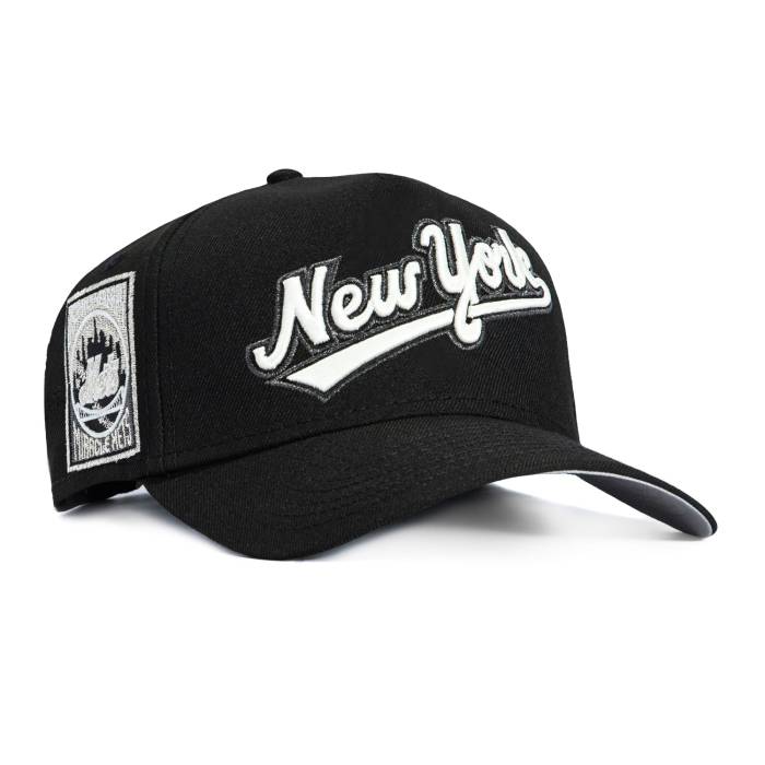 ニューエラ New Era 【 9Forty A-Frame New York Mets 25Th Anniversary Patch Snapback Script Hat Men Black / White 】 メッツ Snapback スナップバック バッグ スクリプト メンズ 黒色 ブラック 白色 ホワイト|スニケス