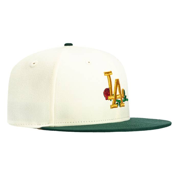 ニューエラ New Era 【 59Fifty Los Angeles Dodgers Rose Hat Men White / Green 】 ドジャース Rose ローズ メンズ 白色 ホワイト green 緑・グリーン｜スニケス