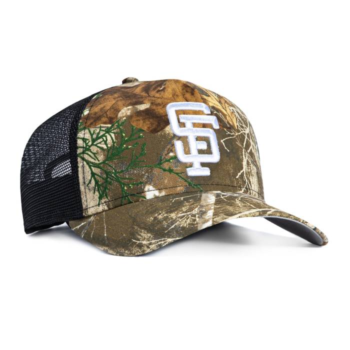 ニューエラ New Era 【 9Forty A-Frame San Francisco Giants Snapback Trucker Hat Men Real Tree Camo / Black 】 ジャイアンツ Snapback スナップバック バッグ トラッカー メンズ レアル カモ柄 黒色 ブラック