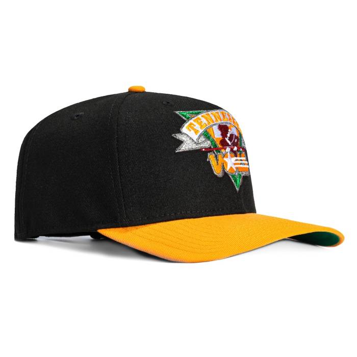 ニュー内鰓 New Era 【 9Seventy Tennessee Orange 1987 Logo Stretch-Snapback Hat Men Black / Light Orange 】 テネシー orange 橙・オレンジ色 ロゴタイプ メンズ 黒いこと 黒いこと orange 橙・オレンジ色