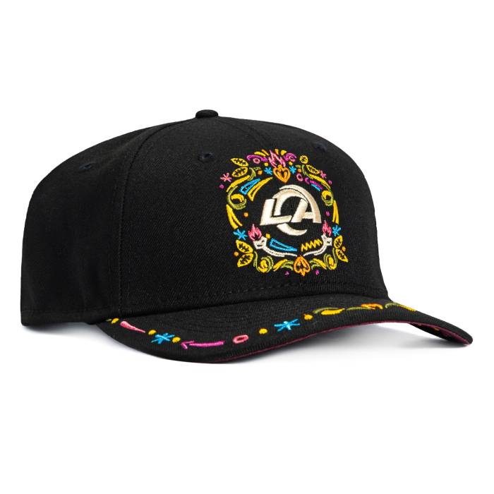 ニューエラ New Era 【 9Seventy Los Angeles Rams Hasta La Muerte Stretch Snapback Hat Men Black 】 ラムズ ロサンゼルス Snapback スナップバック バッグ メンズ 黒色 ブラック