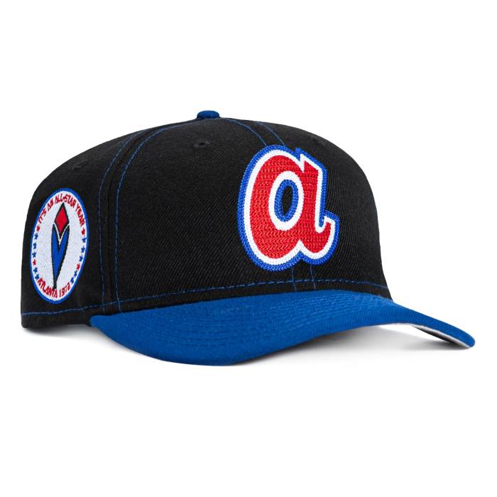 ニューエラ New Era 【 9Fifty Retro Crown Atlanta Braves 1972 All Star Year Patch Snapback Hat Men Black / Royal 】 レトロ アトランタ ブレーブス Snapback スナップバック バッグ メンズ 黒色 ブラック|スニケス