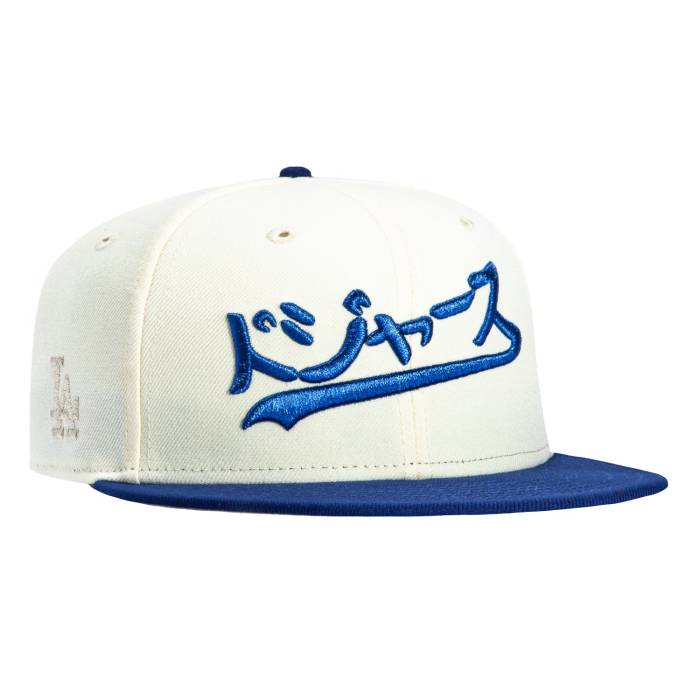 ニューエラ New Era 【 59Fifty Los Angeles Dodgers Logo Patch Katakana Hat Men White / Royal 】 ドジャース ロゴ メンズ 白色 ホワイト｜スニケス