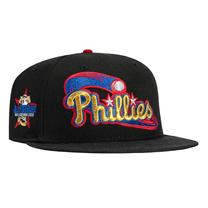 ニューエラ New Era 【 59Fifty Philadelphia Phillies 2026 All Star Game Patch 1998 Hat Men Black / Metallic Gold / Royal / Red 】 フィラデルフィア フィリーズ Game ゲーム メンズ 黒色 ブラック ゴールド Red 赤・レッド｜スニケス