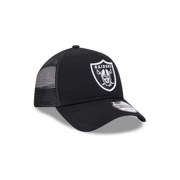 ニュー内鰓 New Era 【 9Forty A-Frame Las Vegas Raiders Otc Trucker Snapback Hat Men Black 】 ベガス レイダース トラッカー Snapback スナップバック 御徒面子 メンズ 黒いこと 黒いこと