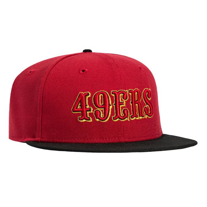 ニュー内鰓 New Era 【 59Fifty San Francisco 49Ers Rivalry Word Hat Men Cardinal / Black 】 フォーティーナイナーズ メンズ 枢機卿 黒いこと 黒いこと