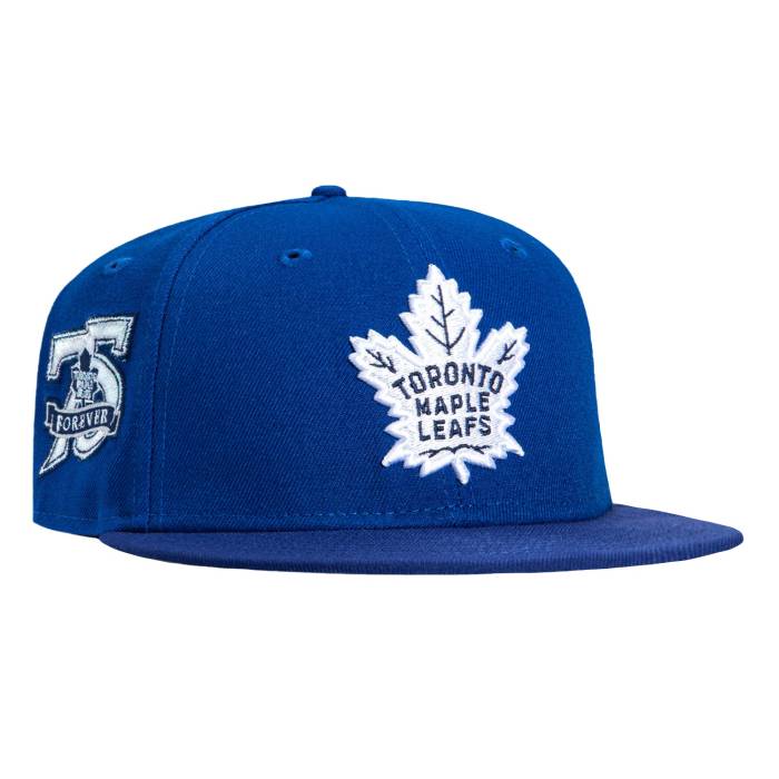 【★百貨店SALE★6/11十二時2時迄】ニュー内鰓 New Era 【 59Fifty Blue Ice Toronto Maple Leafs 75Th Anniversary Patch Hat Men Royal / Royal 】 青み 青色 トロント メンズ