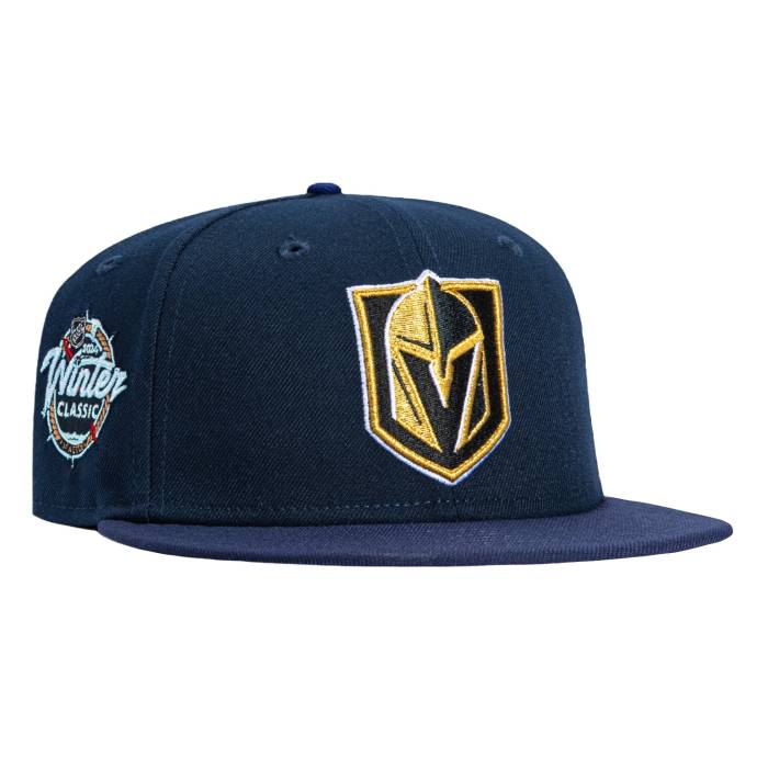 【★百貨店SALE★6/11十二時2時迄】ニュー内鰓 New Era 【 59Fifty Blue Ice Vegas Golden Knights 2024 Winter Classic Patch Alternate Hat Men Navy / Light Navy 】 青み 青色 ベガス ナイツ 冬季 古典派音楽 メンズ 紺色 米国海軍