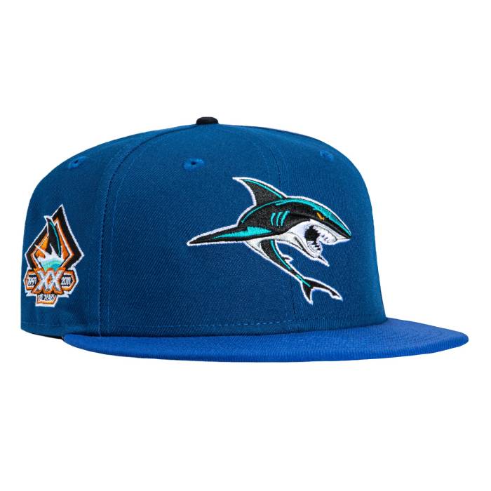 【★百貨店SALE★6/11十二時2時迄】ニュー内鰓 New Era 【 59Fifty Blue Ice San Jose Sharks 20Th Anniversary Patch Alternate Hat Men Royal / Royal 】 青み 青色 シャークス メンズ