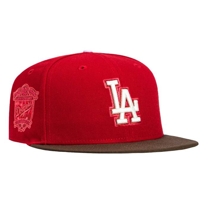 ニューエラ New Era 【 59Fifty Los Angeles Dodgers 40Th Anniversary Patch Pink Uv Hat Men Red / Brown 】 ドジャース pink ピンク メンズ Red 赤・レッド 茶色 ブラウン｜スニケス