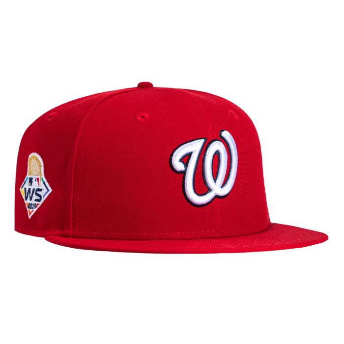 【★百貨店SALE★6/11真夜中2時迄】ニュー内鰓 New Era 【 59Fifty Washington Nationals 2019 World Series Patch Hat Men Red 】 ワシントン州 ナショナルズ 続きもの メンズ Red 赤・赤いこと