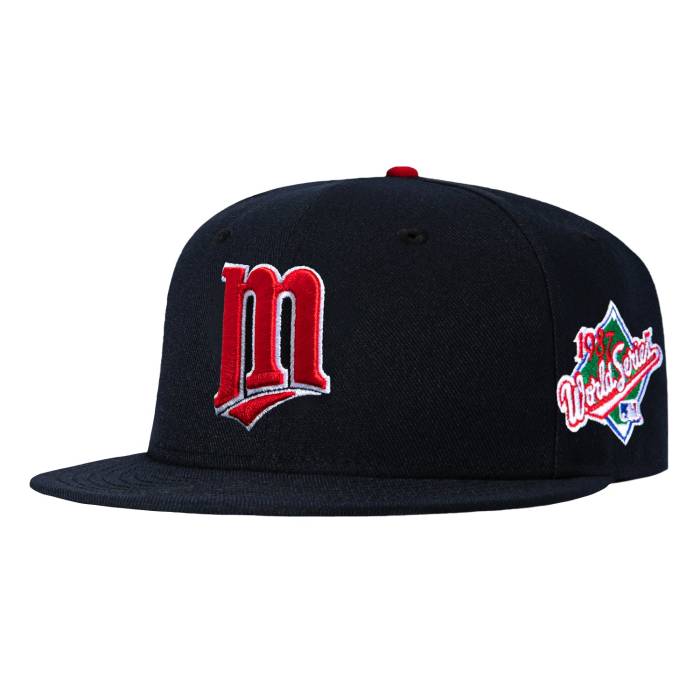 【★百貨店SALE★6/11真夜中2時迄】ニュー内鰓 New Era 【 59Fifty Minnesota Twins 1987 World Series Patch Game Hat Men Game 】 北極星の州 ツインズ 続きもの Game 力くらべ メンズ Game 力くらべ