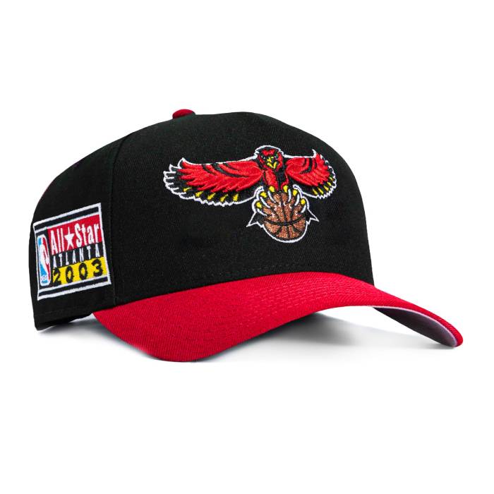 ニューエラ New Era 【 9Forty A-Frame Atlanta Hawks 2003 All Star Game Patch Snapback Hat Men Black / Red 】 アトランタ ホークス Game ゲーム Snapback スナップバック バッグ メンズ 黒色 ブラック Red 赤・レッド|スニケス