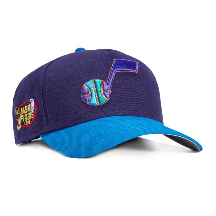 ニューエラ New Era 【 9Forty A-Frame Utah Jazz 1998 Nba Finals Patch Alternate Snapback Hat Men Purple / Neon Blue 】 ユタ ジャズ Snapback スナップバック バッグ メンズ Purple 紫・パープル 青色 ブルー|スニケス