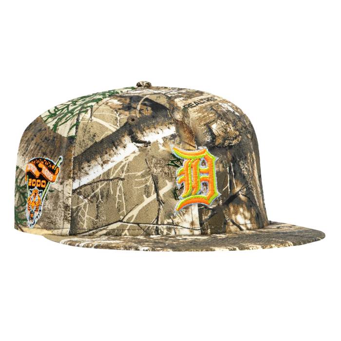 【★百貨店SALE★6/11真夜中2時迄】ニュー内鰓 New Era 【 59Fifty Neon Realtree Detroit Tigers 2000 Inaugural Patch Hat Men Real Tree Camo 】 自動車の街 タイガース メンズ レアル 合鴨柄