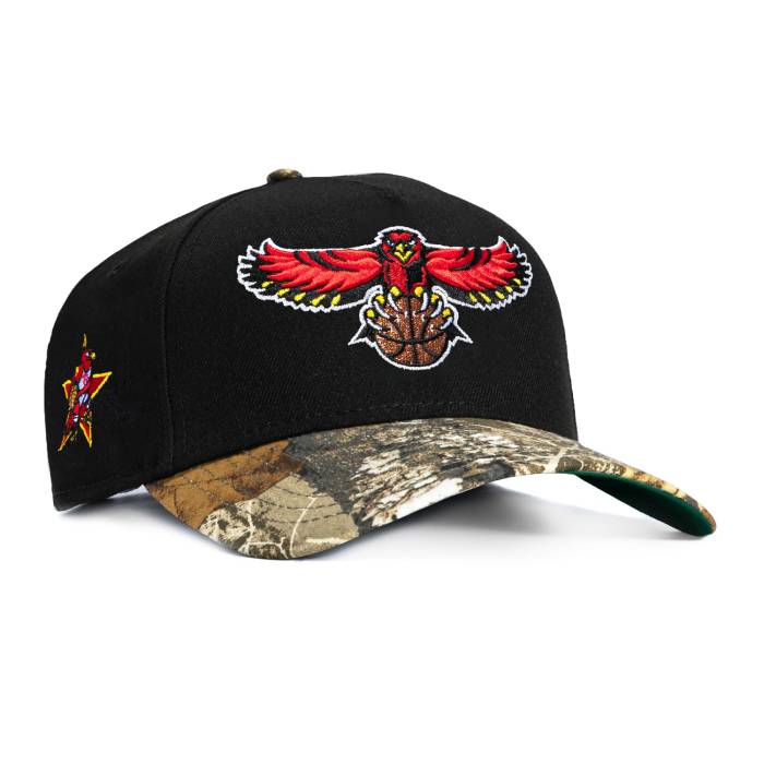 ニューエラ New Era 【 9Forty A-Frame Atlanta Hawks Logo Patch Snapback Hat Men Black / Real Tree Camo 】 アトランタ ホークス ロゴ Snapback スナップバック バッグ メンズ 黒色 ブラック レアル カモ柄|スニケス