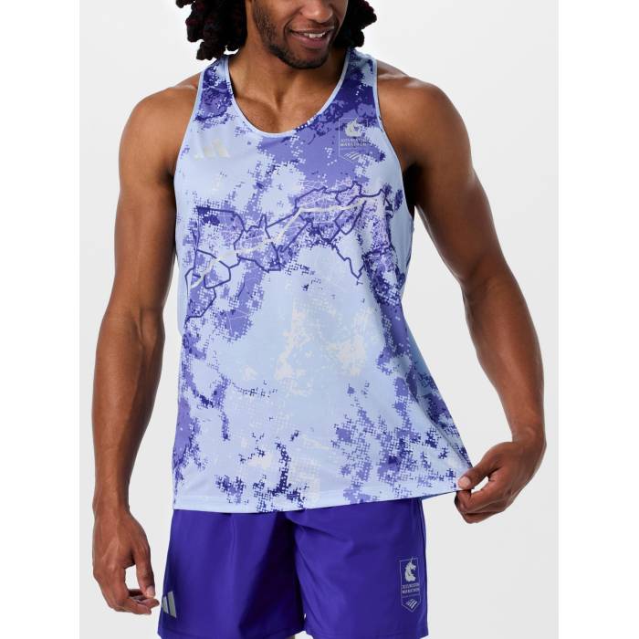 アディダス Adidas 【 Men's Boston Marathon 25 Aop Tank Men Aop Print 】 メンズ ボストン タンクトップ メンズ