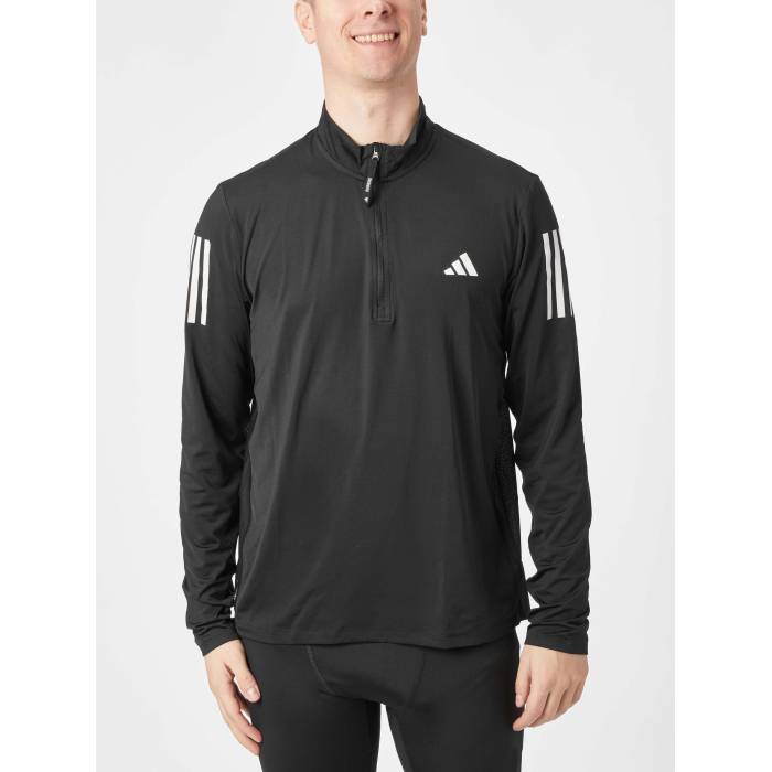【★百貨店SALE★6/11十二時2時迄】アディダス Adidas 【 Men\u0027s Own The Run Base Half-Zip Men Black 】 メンズ 幽客 メンズ 黒いこと 黒いこと