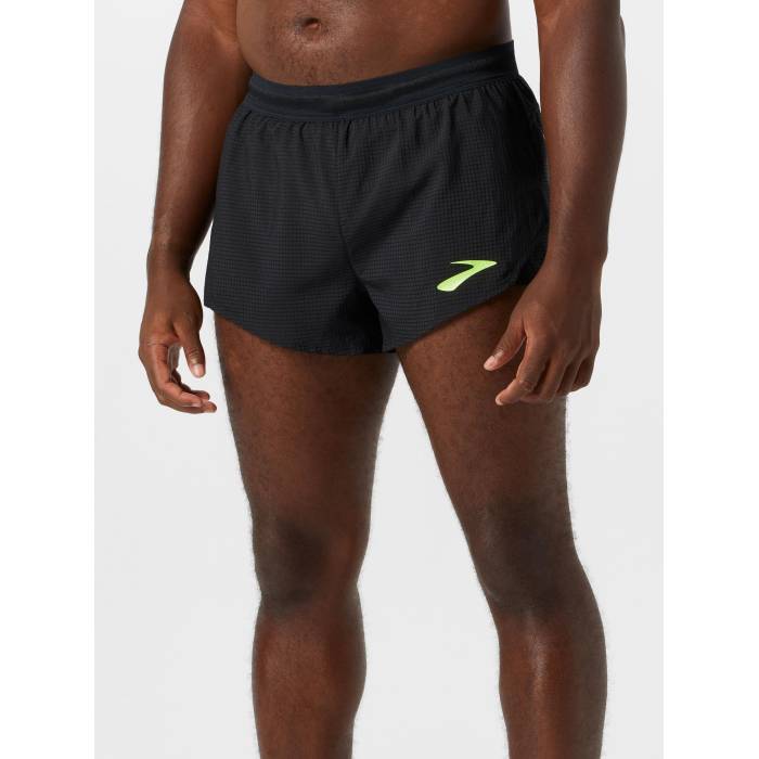 【★百貨店SALE★6/11十二時2時迄】ブルックス Brooks 【 Men\u0027s Elite 3\" Split Short Men Acid Lime/Nightlife 】 メンズ エリート メンズ 菩提樹"