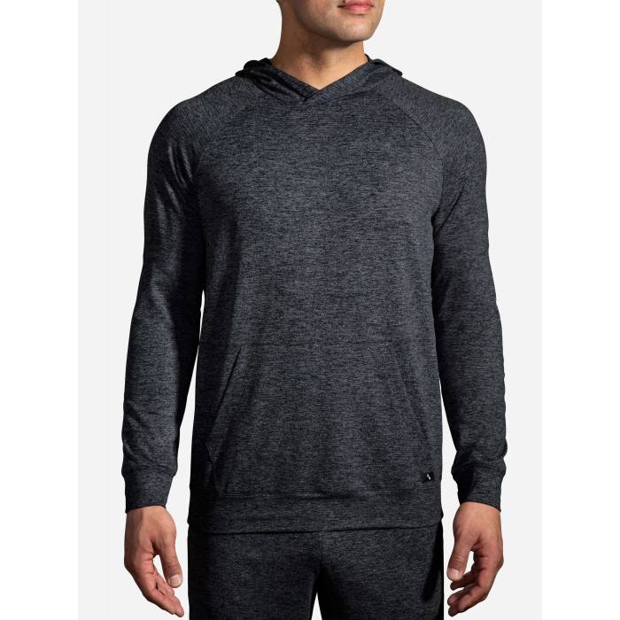 ブルックス Brooks 【 Men\u0027s Luxe Hoodie Men Heather Black 】 メンズ フーディー パーカー メンズ heather ギョリュウモドキ 黒いこと 黒いこと