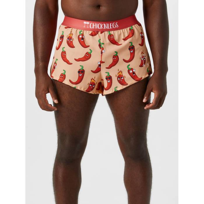 Chicknlegs 【 Men\u0027s Chili Peppers 2\" Split Shorts Men Chili Peppers 】 メンズ さる股引き メンズ"