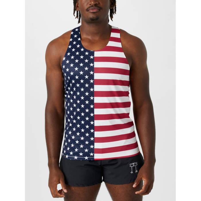 Chicknlegs 【 Men\u0027s Usa Flag Performance Singlet Men Usa Flag 】 メンズ 演奏 Singlet シングレット メンズ