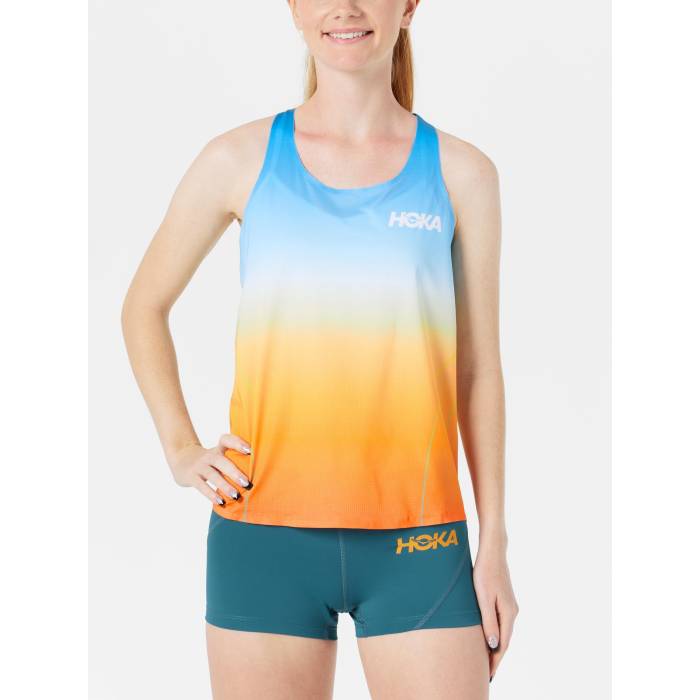 Hoka 【 Women's Global Singlet Women Blue 】 レディース Singlet シングレット レディース 青色 ブルー