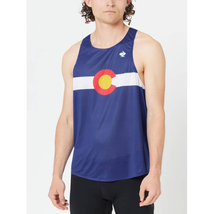 Rabbit 【 Men\u0027s Speedeez Singlet Colorado Men Blue/White 】 メンズ Singlet シングレット コロラド メンズ 青み 青色 白いこと 白いこと