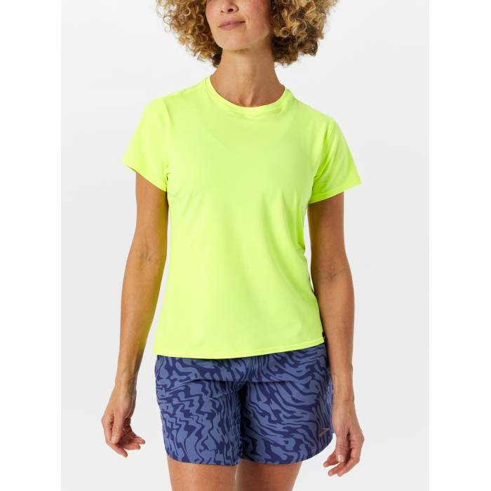 ブルックス Brooks 【 Women's Luxe Short Sleeve Women Heather Neo Yellow 】 レディース Sleeve スリーブ レディース heather ヘザー ネオ yellow 黄色・イエロー｜スニケス
