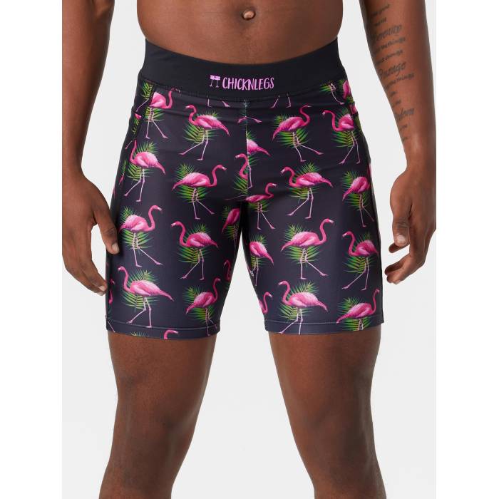Chicknlegs 【 Men\u0027s Flamingo 8\" Half Tight Men Black Flamingo 】 メンズ 二分の一 メンズ 黒いこと 黒いこと"