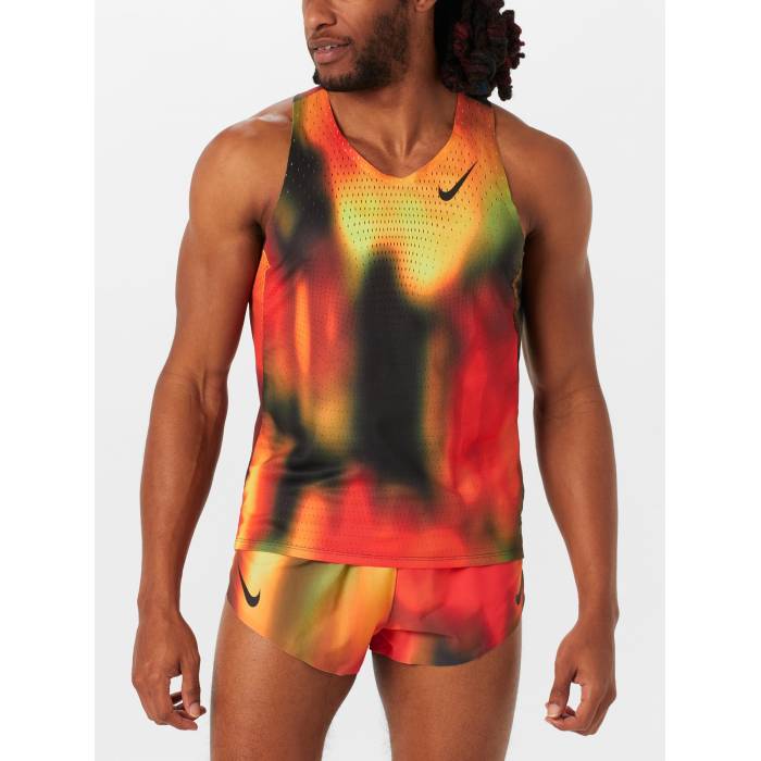 【★百貨店SALE★6/11十二時2時迄】ナイキ Nike 【 Men\u0027s Dri-Fit Adv Aeroswift Elite Singlet Men Lt Lemon Twist/Crimso 】 メンズ 素っ気ない填まる エリート Singlet シングレット メンズ