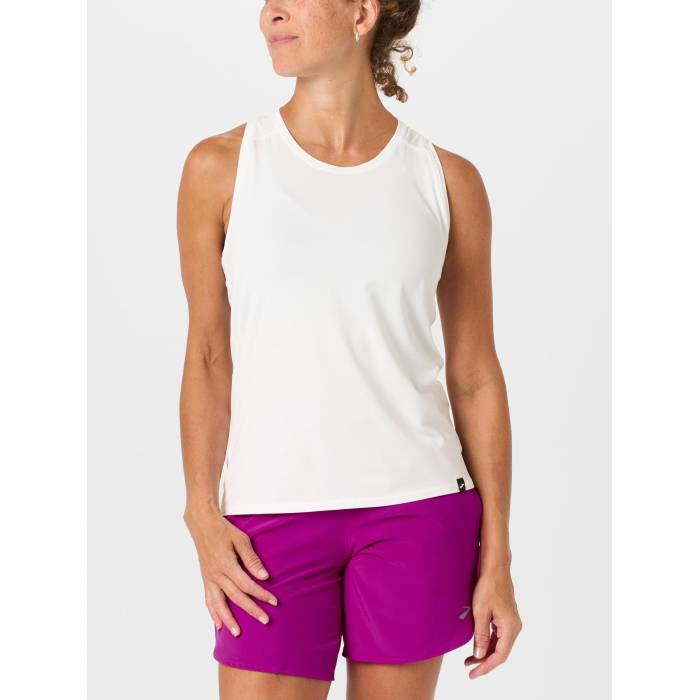 ブルックス Brooks 【 Women's Luxe Tank Women White 】 レディース タンクトップ レディース 白色 ホワイト