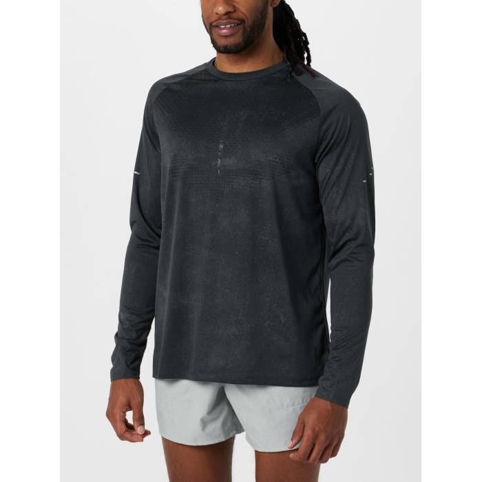 【★百貨店SALE★6/11真夜中2時迄】ナイキ Nike 【 Men\u0027s Dri-Fit Stride Nirt Long Sleeve Top Men Off Noir 】 メンズ 素っ気ない相応う Sleeve 衣袂 メンズ