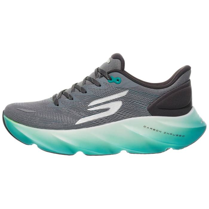 スケッチャーズ Skechers Performance 【 Skechers Aero Burst Men Gray Textile/Blue Trim 】 スケッチャーズ バースト メンズ gray 灰色・グレー・グレイ 青色 ブルー｜スニケス