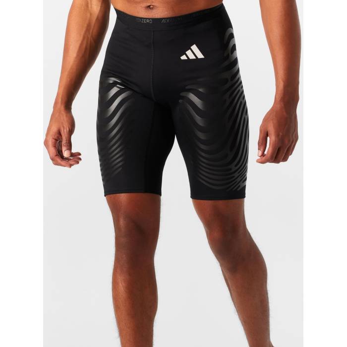 アディダス Adidas 【 Men\u0027s Adizero Running Control 1/2 Tight Men Black 】 メンズ アディゼロ メンズ 黒いこと 黒いこと