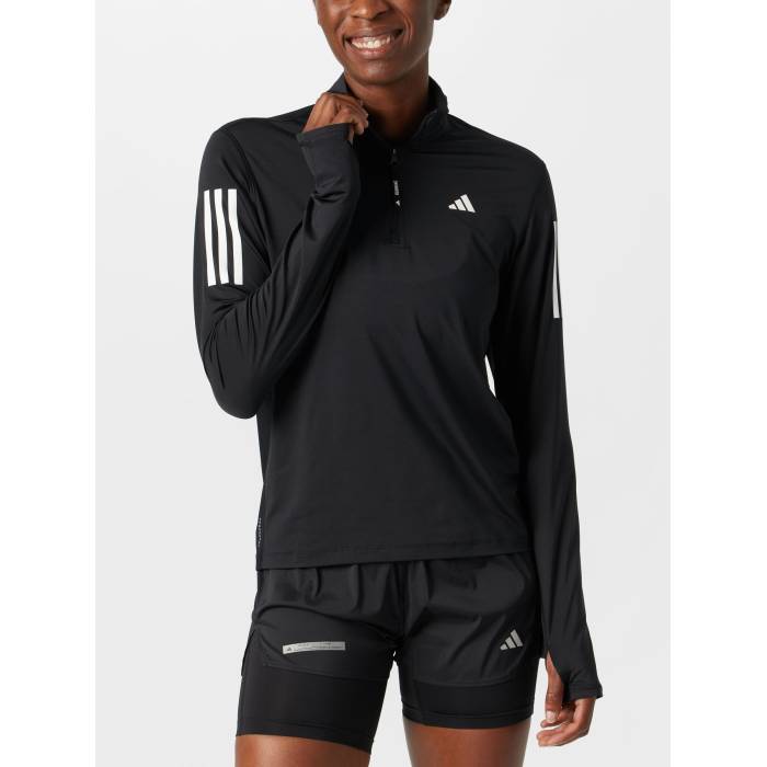 アディダス Adidas 【 Women's Own The Run Base Half-Zip Women Black 】 レディース ラン レディース 黒色 ブラック