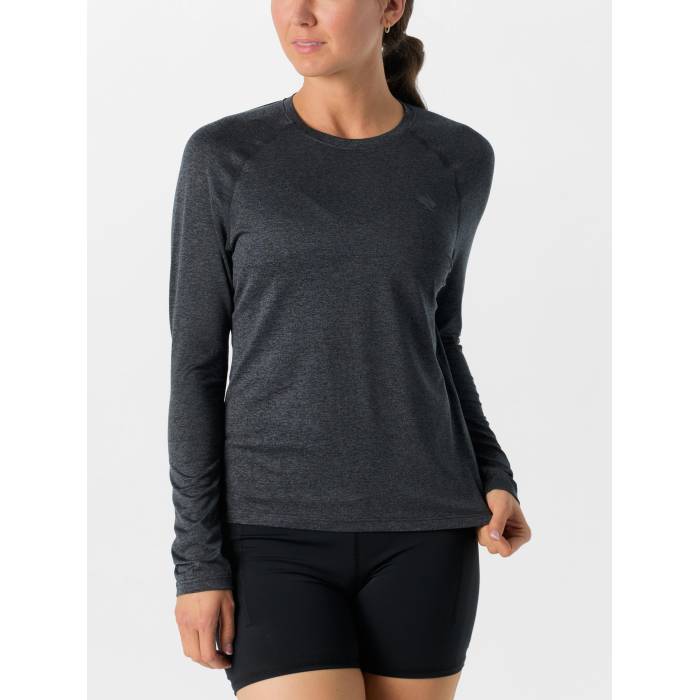 Rabbit 【 Women's Ez Long Sleeve Tee Women Black Charcoal 】 レディース Sleeve スリーブ Tシャツ レディース 黒色 ブラック チャコール|スニケス
