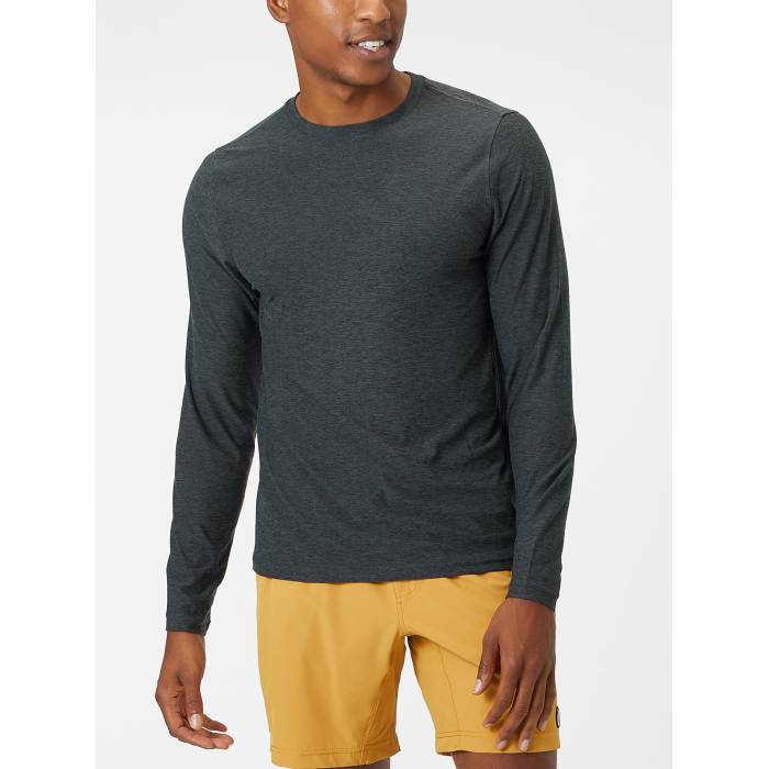 【★百貨店SALE★6/11十二時2時迄】Vuori 【 Men\u0027s Strato Tech Tee Long Sleeve Men Charcoal Heather 】 メンズ テック プルオーバー Sleeve 捩り メンズ 濃灰色 heather ギョリュウモドキ