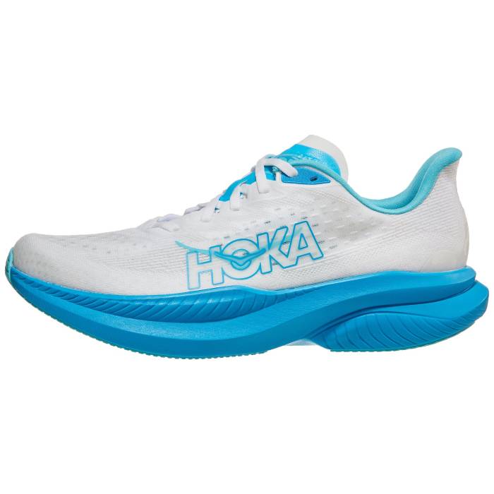 Hoka 【 Mach 6 Men White/Skyward Blue 】 メンズ 白いこと 白いこと 青碧 青色 スポーツ・アウトドア-メンズシューズ-シューズ