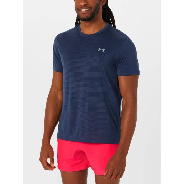 アンダーアーマー Under Armour 【 Men's Launch Short Sleeve Men Washed Navy 】 メンズ Sleeve スリーブ メンズ 紺色 ネイビー｜スニケス