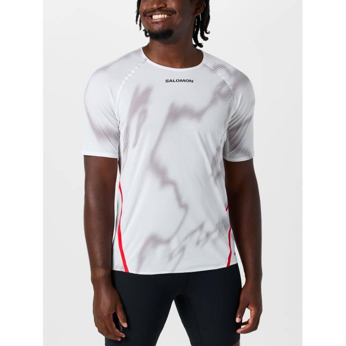 サロモン Salomon 【 Men\u0027s S/Lab Speed Print Tee Men White/Andorra 】 メンズ Speed す早さ プルオーバー メンズ 白いこと 白いこと