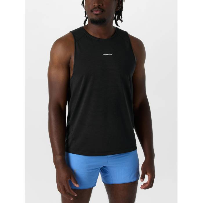 サロモン Salomon 【 Men\u0027s Shakeout Tank Men Deep Black 】 メンズ 貯蔵タンクいの一番 メンズ ディープ 黒いこと 黒いこと