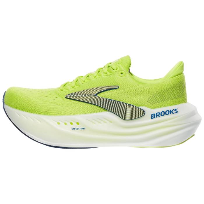 【★百貨店SALE★6/11十二時2時迄】ブルックス Brooks 【 Glycerin Max Men Lime/Navy Peony/White 】 マックス メンズ 菩提樹 紺色 米国海軍 白いこと 白いこと