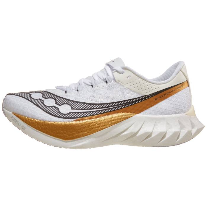 サッカニー Saucony 【 Endorphin Pro 4 Men White/Gold 】 労働者階級 メンズ 白いこと 白いこと ゴールド