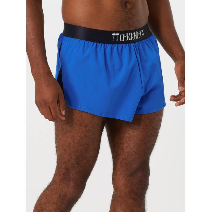 Chicknlegs 【 Men\u0027s Royal Blue 2\" Split Shorts Men Royal Blue 】 メンズ 青み 青色 さる股引き メンズ 青み 青色"