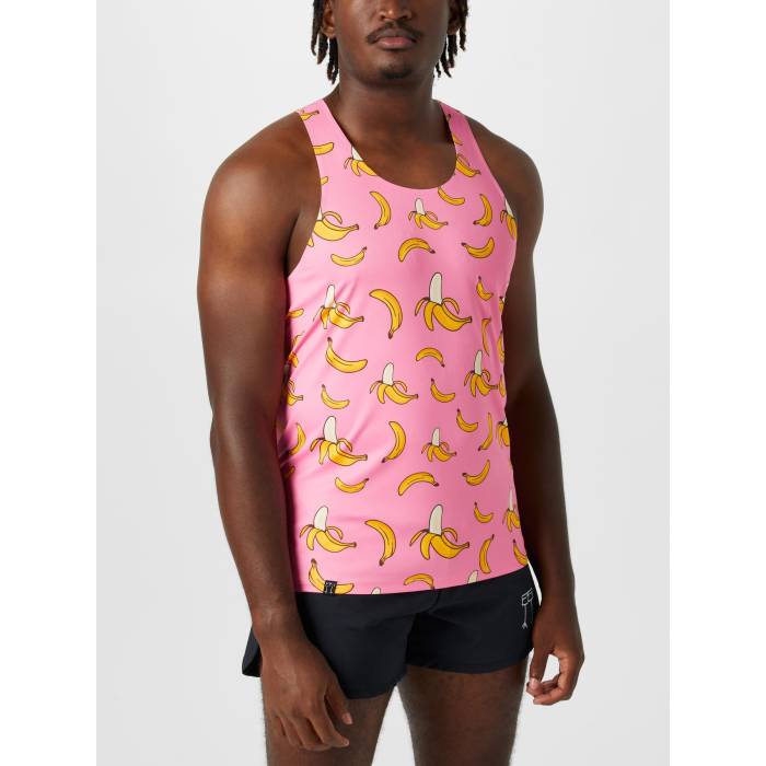Chicknlegs 【 Men\u0027s Pink Bananas Performance Singlet Men Pink Bananas 】 メンズ pink サクラ色 演奏 Singlet シングレット メンズ pink サクラ色