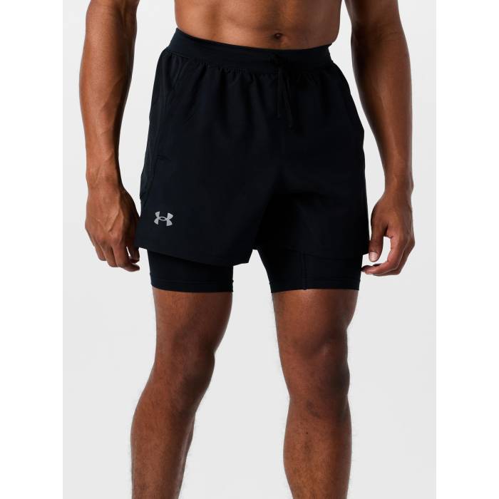 【★百貨店SALE★6/11十二時2時迄】アンダーアーマー Under Armour 【 Men\u0027s Launch 5\" 2In1 Short Men Black 】 メンズ メンズ 黒いこと 黒いこと"