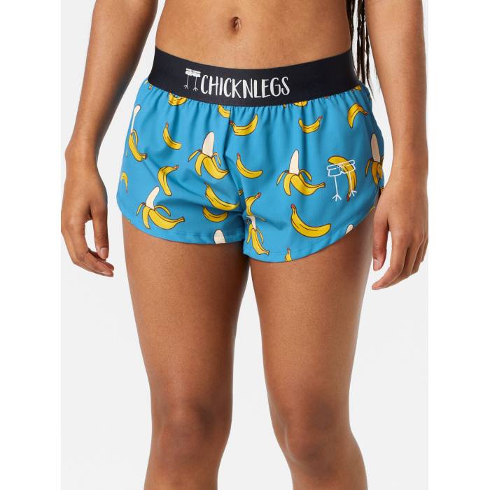 Chicknlegs 【 Women's Blue Bananas 1.5" Split Shorts Women Blue Bananas 】 レディース 青色 ブルー ショーツ レディース 青色 ブルー|スニケス
