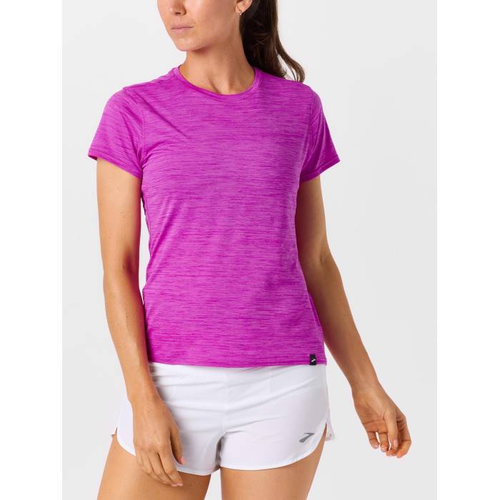 ブルックス Brooks 【 Women's Luxe Short Sleeve Women Heather Magenta 】 レディース Sleeve スリーブ レディース heather ヘザー マジェンタ|スニケス