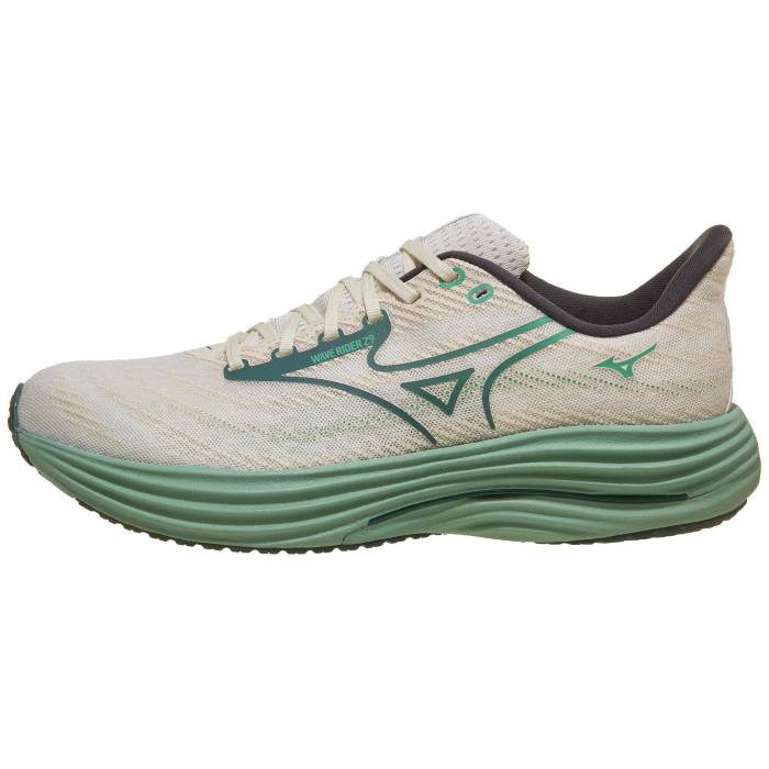 【★百貨店SALE★6/11十二時2時迄】ミズノ Mizuno 【 Wave Rider 29 Men White/Bistro Green 】 Wave ウェーブ・ウェイブ メンズ 白いこと 白いこと green 緑・緑であること